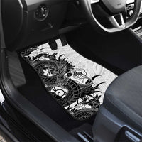 Hawaiian And Japanese Culture Car Mats Irezumi Dragon With Polynesian Pattern White LT05 - Polynesian Pride