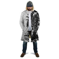 Hawaiian And Japanese Culture Cloak Irezumi Dragon With Polynesian Pattern White - Polynesian Pride