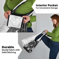 Hawaiian And Japanese Culture Grocery Bag Irezumi Dragon With Polynesian Pattern White - Polynesian Pride