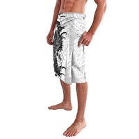 Hawaiian And Japanese Culture Lavalava Irezumi Dragon With Polynesian Pattern White - Polynesian Pride