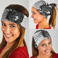Hawaiian And Japanese Culture Neck Gaiter Irezumi Dragon With Polynesian Pattern White LT05 - Polynesian Pride