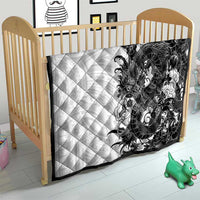 Hawaiian And Japanese Culture Quilt Irezumi Dragon With Polynesian Pattern White - Polynesian Pride