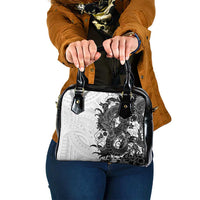 Hawaiian And Japanese Culture Shoulder Handbag Irezumi Dragon With Polynesian Pattern White LT05 One Size White - Polynesian Pride