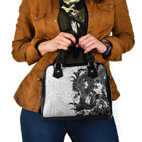 Hawaiian And Japanese Culture Shoulder Handbag Irezumi Dragon With Polynesian Pattern White LT05 - Polynesian Pride