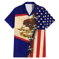 American Samoa Flag Day Family Matching Mermaid Dress and Hawaiian Shirt Polynesian Tribal Pattern LT05 Dad's Shirt - Short Sleeve Blue - Polynesian Pride