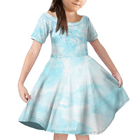 Polynesia Dolphins Under The Sea Kid Short Sleeve Dress Simple Style LT05 KID Baby Blue - Polynesian Pride