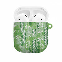 Green Hawaii Tapa Pattern AirPods Case With Heliconia Vintage Style LT05 Green - Polynesian Pride