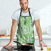 Green Hawaii Tapa Pattern Apron With Heliconia Vintage Style LT05 - Polynesian Pride