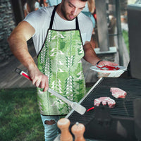 Green Hawaii Tapa Pattern Apron With Heliconia Vintage Style LT05 - Polynesian Pride