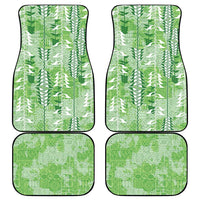 Green Hawaii Tapa Pattern Car Mats With Heliconia Vintage Style LT05 - Polynesian Pride