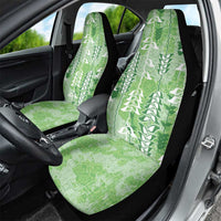 Green Hawaii Tapa Pattern Car Seat Cover With Heliconia Vintage Style LT05 - Polynesian Pride