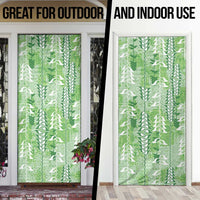 Green Hawaii Tapa Pattern Door Cover With Heliconia Vintage Style LT05 - Polynesian Pride