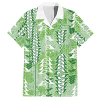 Green Hawaii Tapa Pattern Hawaiian Shirt With Heliconia Vintage Style LT05 Green - Polynesian Pride