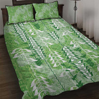 Green Hawaii Tapa Pattern Quilt Bed Set With Heliconia Vintage Style LT05 Green - Polynesian Pride