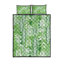 Green Hawaii Tapa Pattern Quilt Bed Set With Heliconia Vintage Style LT05 - Polynesian Pride