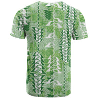 Green Hawaii Tapa Pattern T Shirt With Heliconia Vintage Style LT05 - Polynesian Pride