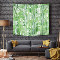Green Hawaii Tapa Pattern Tapestry With Heliconia Vintage Style LT05 Green - Polynesian Pride