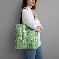 Green Hawaii Tapa Pattern Tote Bag With Heliconia Vintage Style LT05 - Polynesian Pride