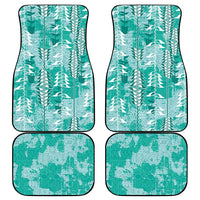 Teal Hawaii Tapa Pattern Car Mats With Heliconia Vintage Style LT05 - Polynesian Pride