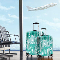 Teal Hawaii Tapa Pattern Luggage Cover With Heliconia Vintage Style LT05 - Polynesian Pride
