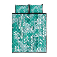 Teal Hawaii Tapa Pattern Quilt Bed Set With Heliconia Vintage Style LT05 - Polynesian Pride