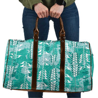 Teal Hawaii Tapa Pattern Travel Bag With Heliconia Vintage Style LT05 Teal - Polynesian Pride