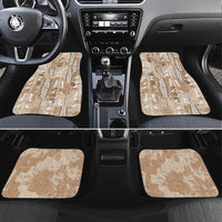 Beige Hawaii Tapa Pattern Car Mats With Heliconia Vintage Style LT05 Set 4pcs Beige - Polynesian Pride