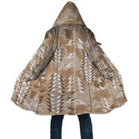 Beige Hawaii Tapa Pattern Cloak With Heliconia Vintage Style LT05 Unisex Beige - Polynesian Pride
