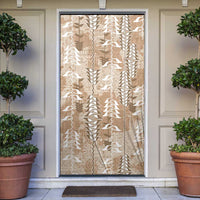Beige Hawaii Tapa Pattern Door Cover With Heliconia Vintage Style LT05 Beige - Polynesian Pride