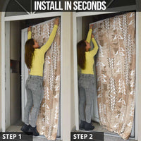 Beige Hawaii Tapa Pattern Door Cover With Heliconia Vintage Style LT05 - Polynesian Pride