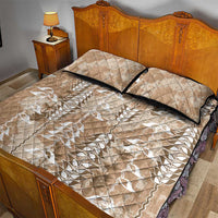 Beige Hawaii Tapa Pattern Quilt Bed Set With Heliconia Vintage Style LT05 - Polynesian Pride