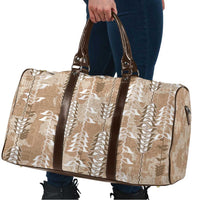 Beige Hawaii Tapa Pattern Travel Bag With Heliconia Vintage Style LT05 - Polynesian Pride
