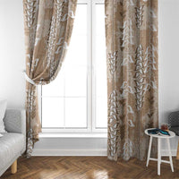 Beige Hawaii Tapa Pattern Window Curtain With Heliconia Vintage Style LT05 - Polynesian Pride