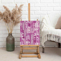 Magenta Hawaii Tapa Pattern Canvas Wall Art With Heliconia Vintage Style LT05 - Polynesian Pride