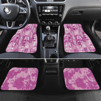 Magenta Hawaii Tapa Pattern Car Mats With Heliconia Vintage Style LT05 Set 4pcs Magenta - Polynesian Pride