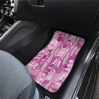 Magenta Hawaii Tapa Pattern Car Mats With Heliconia Vintage Style LT05 - Polynesian Pride