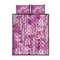 Magenta Hawaii Tapa Pattern Quilt Bed Set With Heliconia Vintage Style LT05 - Polynesian Pride
