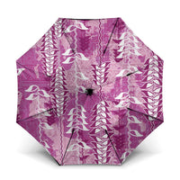 Magenta Hawaii Tapa Pattern Umbrella With Heliconia Vintage Style LT05 One Size Folded 11.42 inch Opened Diameter 37.4 inch Magenta - Polynesian Pride