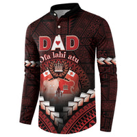 Personalised Tonga Happy Father's Day Button Sweatshirt Ofa Lahi Atu Dad Polynesian Tribal LT05 - Polynesian Pride