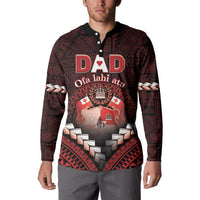 Personalised Tonga Happy Father's Day Button Sweatshirt Ofa Lahi Atu Dad Polynesian Tribal LT05 - Polynesian Pride
