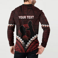 Personalised Tonga Happy Father's Day Button Sweatshirt Ofa Lahi Atu Dad Polynesian Tribal LT05 - Polynesian Pride