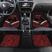 Personalised Tonga Happy Father's Day Car Mats Ofa Lahi Atu Dad Polynesian Tribal LT05 Set 4pcs Red - Polynesian Pride