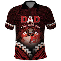 Personalised Tonga Happy Father's Day Polo Shirt Ofa Lahi Atu Dad Polynesian Tribal