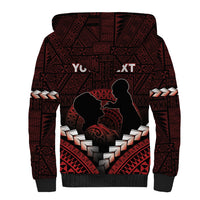 Personalised Tonga Happy Father's Day Sherpa Hoodie Ofa Lahi Atu Dad Polynesian Tribal LT05 - Polynesian Pride