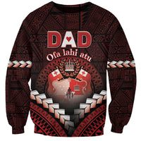 Personalised Tonga Happy Father's Day Sweatshirt Ofa Lahi Atu Dad Polynesian Tribal LT05 Unisex Red - Polynesian Pride
