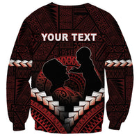 Personalised Tonga Happy Father's Day Sweatshirt Ofa Lahi Atu Dad Polynesian Tribal LT05 - Polynesian Pride