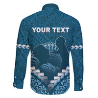 Personalised Fiji Happy Father's Day Family Matching Off Shoulder Short Dress and Hawaiian Shirt Au Lomani Iko Dad Polynesian Tribal