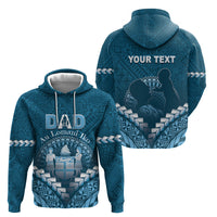 Personalised Fiji Happy Father's Day Zip Hoodie Au Lomani Iko Dad Polynesian Tribal
