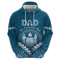 Personalised Fiji Happy Father's Day Zip Hoodie Au Lomani Iko Dad Polynesian Tribal