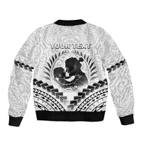 Personalised New Zealand Happy Father's Day Bomber Jacket Aroha Ahau Ki A Koe Papa Polynesian Tribal LT05 - Polynesian Pride